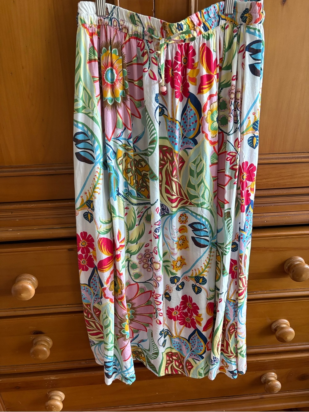 Zara White Floral-Print Skirt with Multicolor Accents